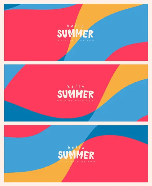 夏のバナー抽象的なカラフルな背景と書道の夏 ベクターグラフィックス