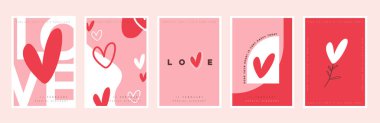 Resim seti Sevgililer Günü indirimi posteri veya afiş arka plan şablonu 