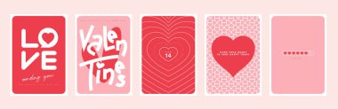 Resim seti Sevgililer Günü kartı posteri veya afiş arkaplan şablonu 