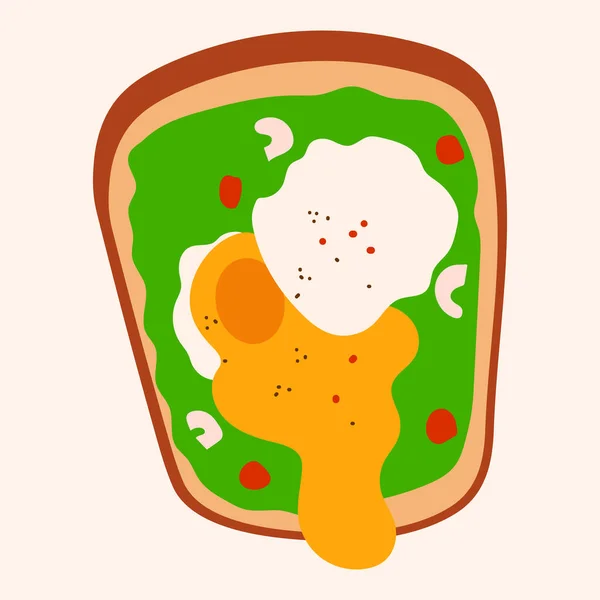 Sandwich Vectoriel Dessiné Main Avec Oeuf Brouillé Épices Illustration Isolée — Image vectorielle