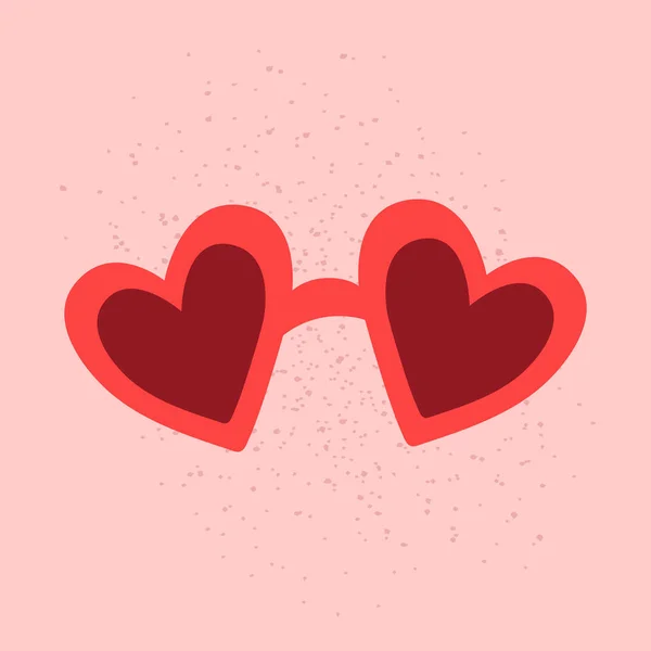 Κόκκινο Σχήμα Καρδιάς Γυαλιά Ηλίου Εικονίδιο Doodle Μεμονωμένο Αυτοκόλλητο Φορέα — Διανυσματικό Αρχείο