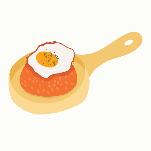 Coréen Kimchi Riz Frit Avec Oeuf Illustration Vectorielle Dessinée Main — Image vectorielle