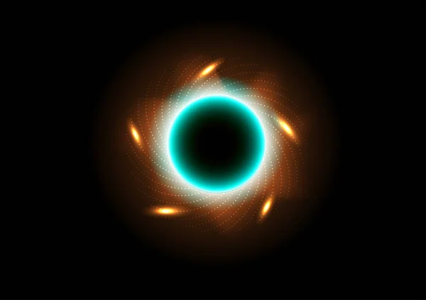 Ring Schwarzes Loch Stern Kosmos Netzwerk Futuristische Technologie Grafik Design — Stockvektor