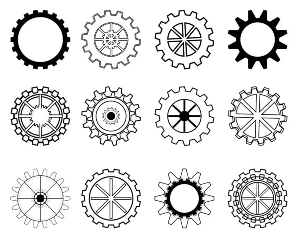 stock vector Collection of gear wheel part mechanical working factory icon element decoration abstract background vector illustration 20221106