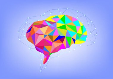 Yapay Zeka Beyin Fırtınası İnternet Çevrimiçi Teknoloji Ağı Parlak Vektör İllüstrasyonu 