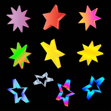 Yıldızların ikon ögesi 3d izometrik grafik tasarım dekorasyonu Noel arkaplanı soyut duvar kâğıdı illüstrasyonuName