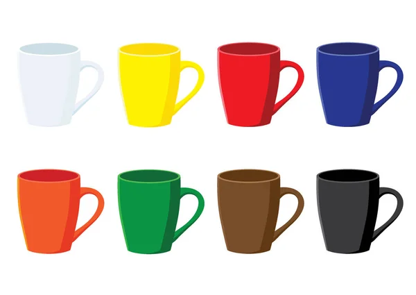 Чашка Кофе Многоцветный Белом Фоне Иллюстрации Вектор — стоковое фото