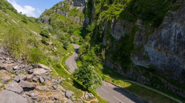 Cheddar Vadisi ve çevresinin havadan görüntüsü