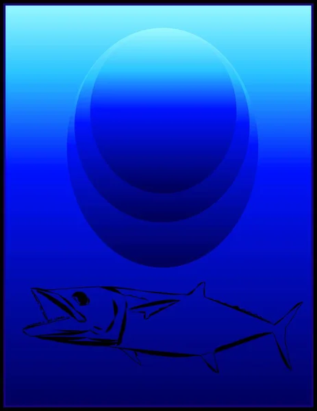 Kral Balığının Modern Taslağı Postere Hazır — Stok Vektör
