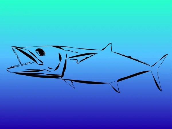Сучасний Опис Риби Царя Глибокий Водний Фон — стоковий вектор