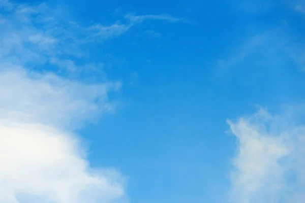 Scattered cloud clusters in a blue sky, blue sky background with white clouds.