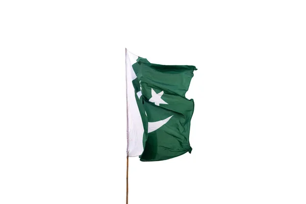 Bandeira Nacional Paquistão Voa Céu — Fotografia de Stock