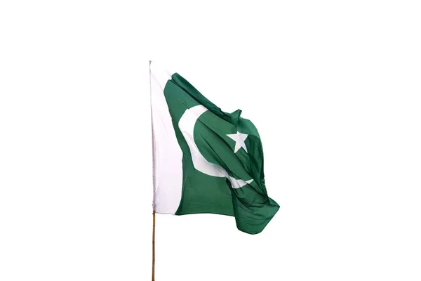 Государственный Флаг Пакистана Развевается Небе — стоковое фото