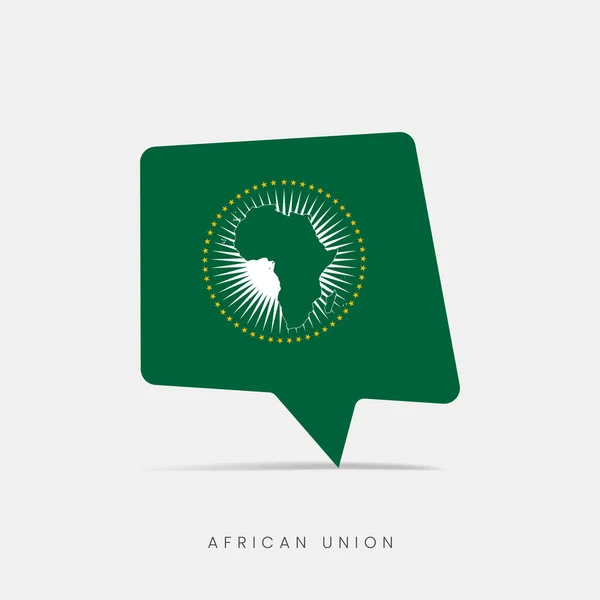 Unione Africana Bandiera Bolla Chat Icona — Vettoriale Stock