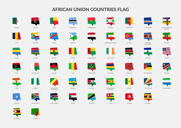 非洲联盟国家标志聊天图标设置 — 图库矢量图片
