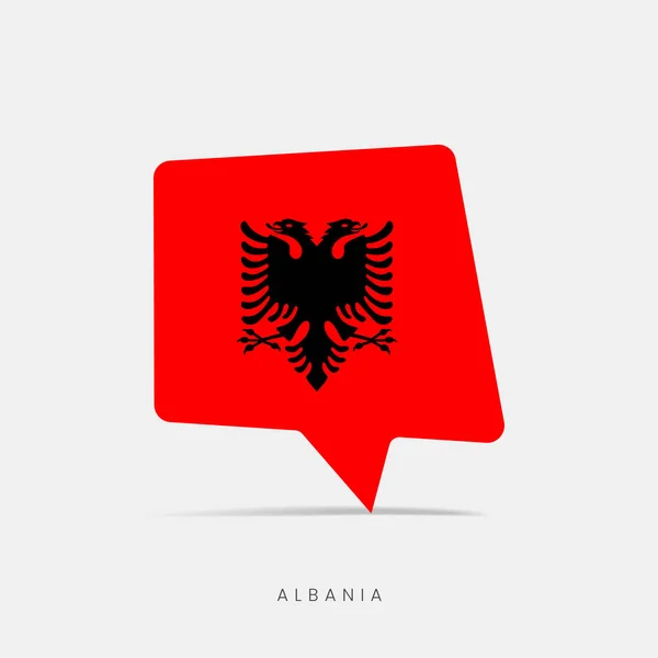 Albanië Vlag Bel Chat Pictogram — Stockvector