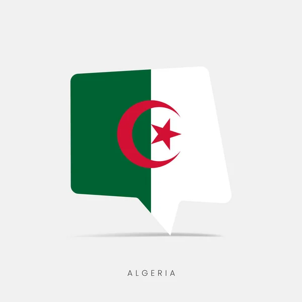 Algéria Zászló Buborék Chat Ikon — Stock Vector