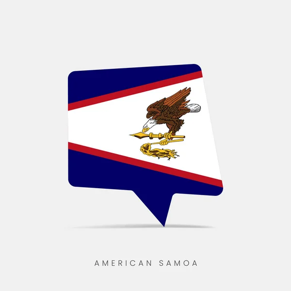 Amerikansk Samoa Flagga Bubbla Chatt Ikon — Stock vektor
