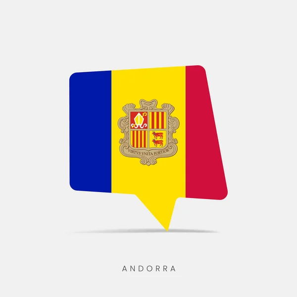 Andorra Vlag Bel Chat Pictogram — Stockvector