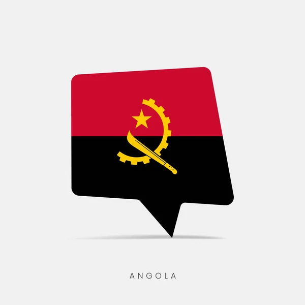 Angola Bandiera Bolla Chat Icona — Vettoriale Stock
