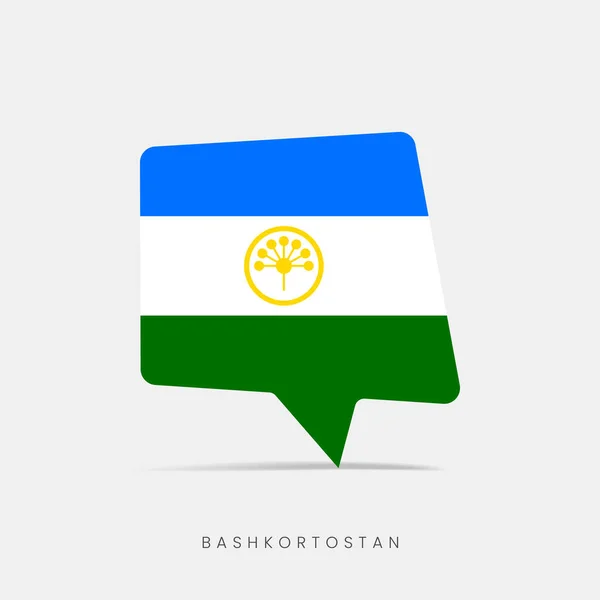 バシコルトスタン旗バブルチャットアイコン — ストックベクタ