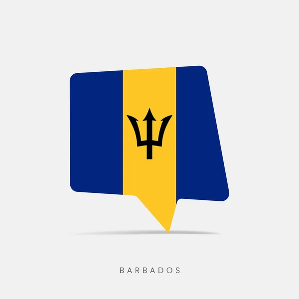 Ícone Bate Papo Bolha Bandeira Barbados —  Vetores de Stock