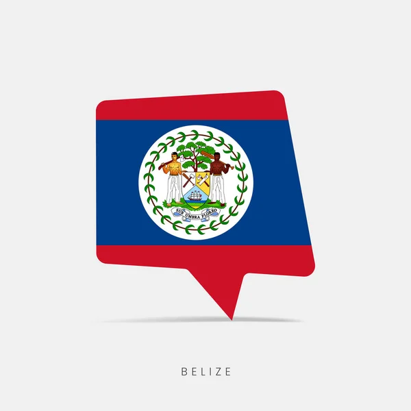 Belize Flagga Bubbla Chatt Ikon — Stock vektor
