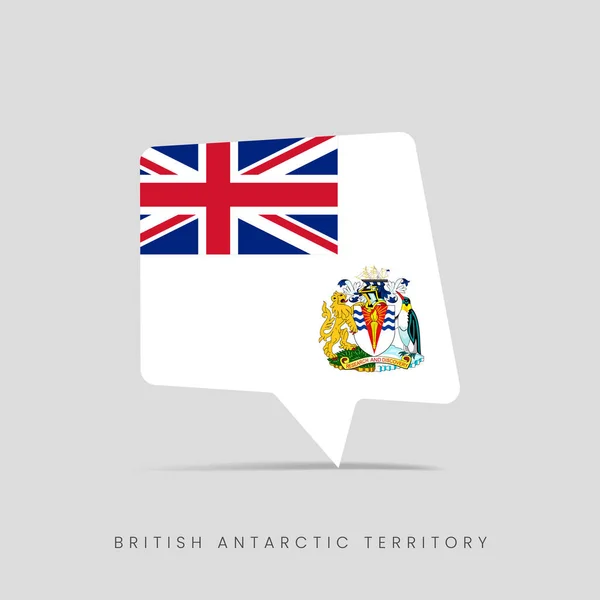 British Antarctic Territory Flag Bubble Chat Icon — Stock Vector