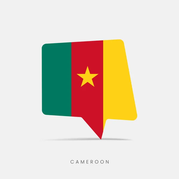 Camerún Bandera Burbuja Icono Chat — Archivo Imágenes Vectoriales