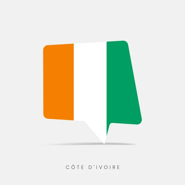 Cote Devoire Zászló Buborék Chat Ikon — Stock Vector