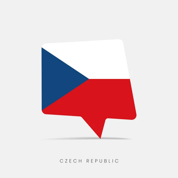 Czech Republic Flag Bubble Chat Icon — Stock Vector