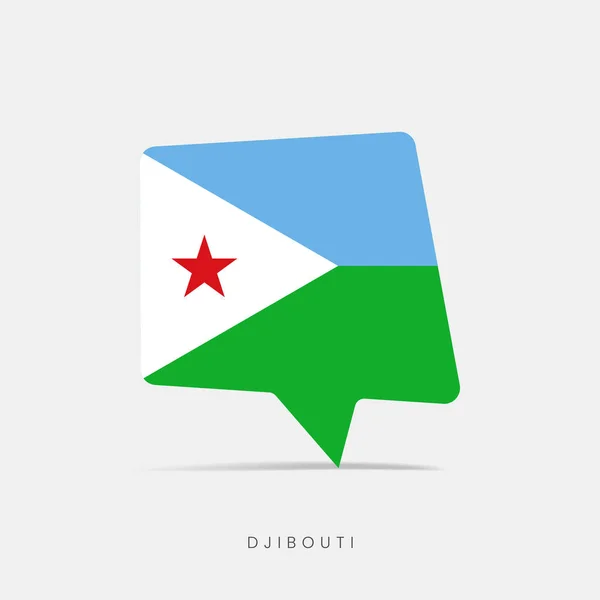 Ikona Bublinového Chatu Džibutské Vlajky — Stockový vektor