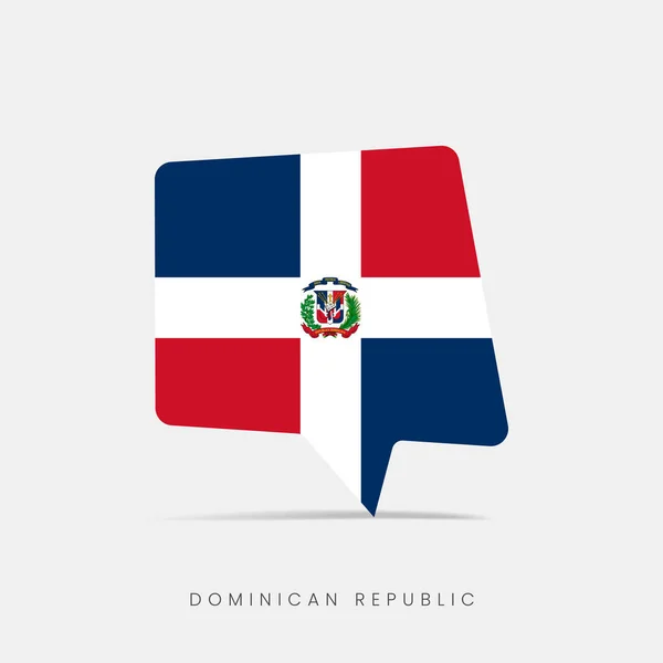 República Dominicana Ícone Bate Papo Bolha Bandeira —  Vetores de Stock