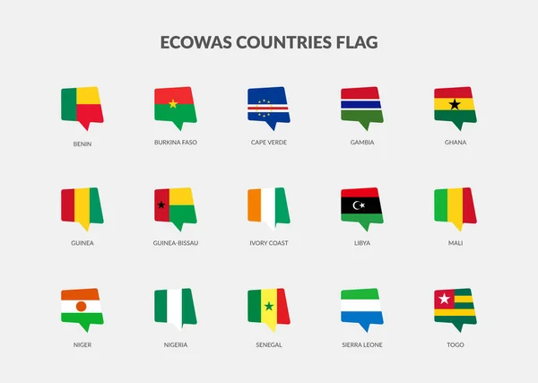 西非国家经济共同体 西非经共体 — 图库矢量图片