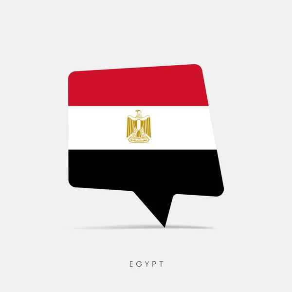 Egyiptom Zászló Buborék Chat Ikon — Stock Vector