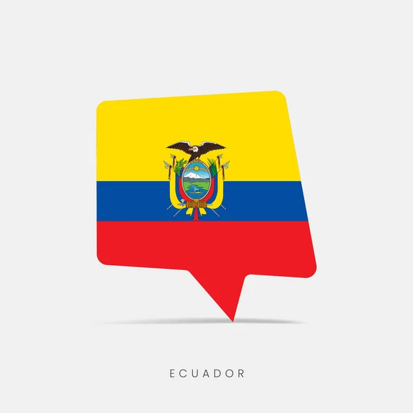 Bandera Ecuador Burbuja Icono Chat — Vector de stock