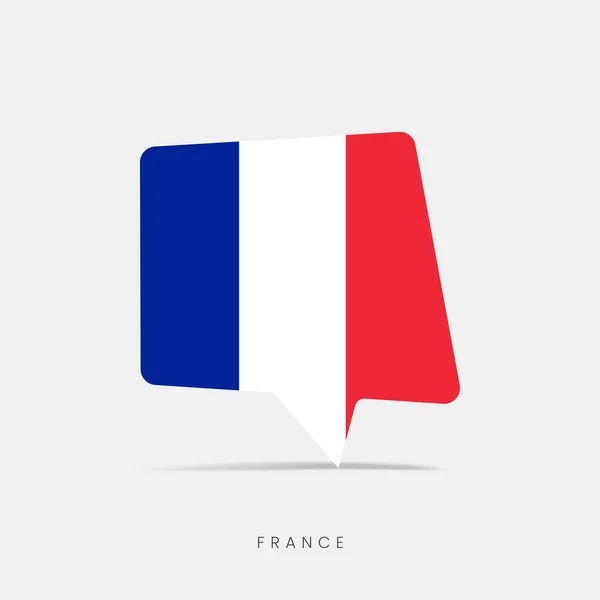 Francja Flaga Bańka Czat Ikona — Wektor stockowy