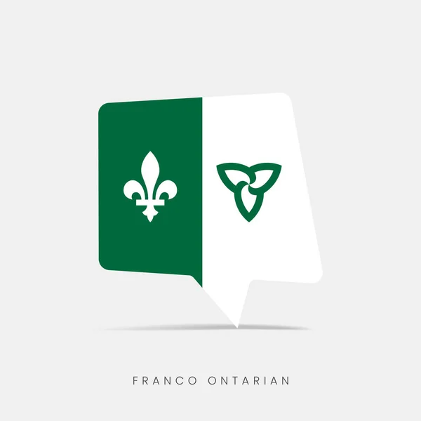Franco Ontário Ícone Bate Papo Bolha Bandeira —  Vetores de Stock