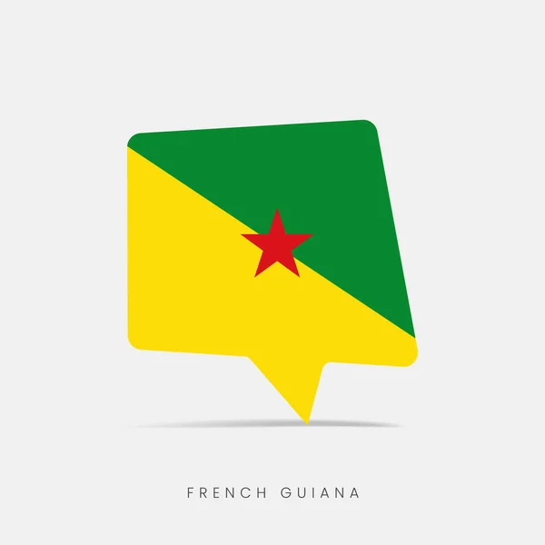 Francouzská Vlajka Guyany Bublina Chat Ikona — Stockový vektor