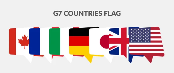 Yedi Ülke Sohbet Bayrak Simgesi Grubu — Stok Vektör
