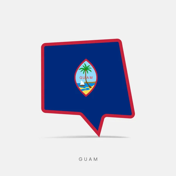 Icona Della Chat Bolla Bandiera Guam — Vettoriale Stock