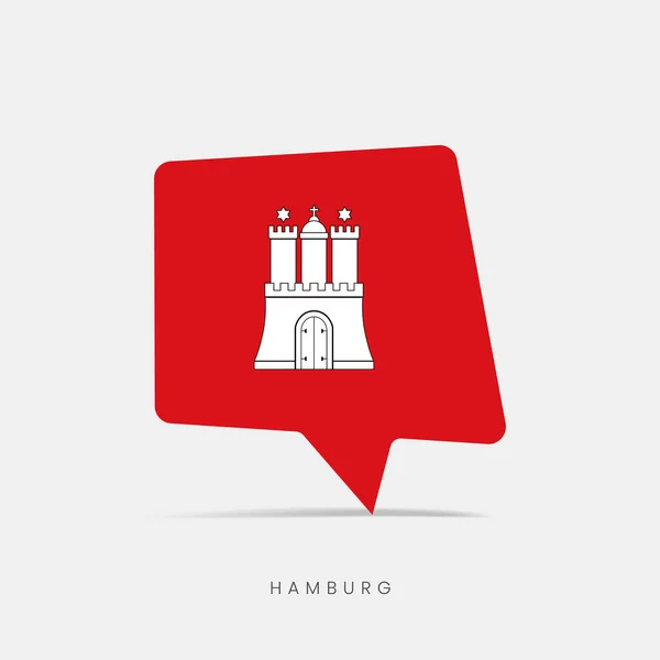 Hamburg Zászló Buborék Chat Ikon — Stock Vector