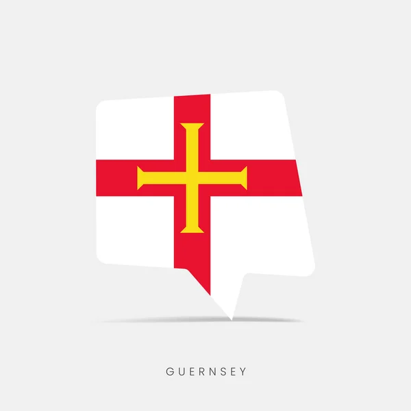 Guernsey Zászló Buborék Chat Ikon — Stock Vector