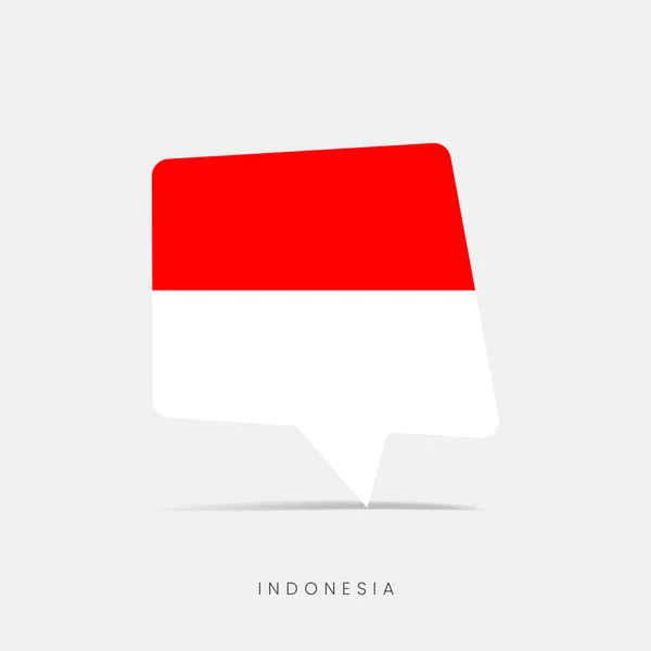Indonesien Flagge Blase Chat Symbol — Stockvektor