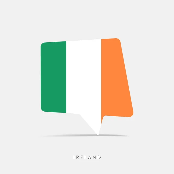 Irlandia Flaga Bańka Czat Ikona — Wektor stockowy