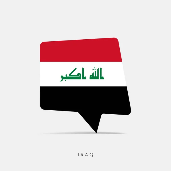 Ícone Bate Papo Bolha Bandeira Iraque — Vetor de Stock