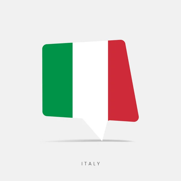 Olaszország Zászló Buborék Chat Ikon — Stock Vector
