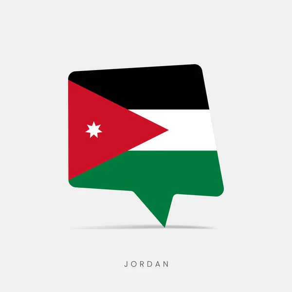 Jordanië Vlag Bel Chat Pictogram — Stockvector