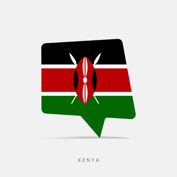 肯尼亚国旗泡泡聊天图标 — 图库矢量图片