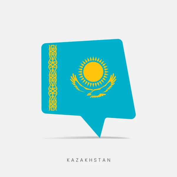 カザフスタンの旗バブルチャットアイコン — ストックベクタ